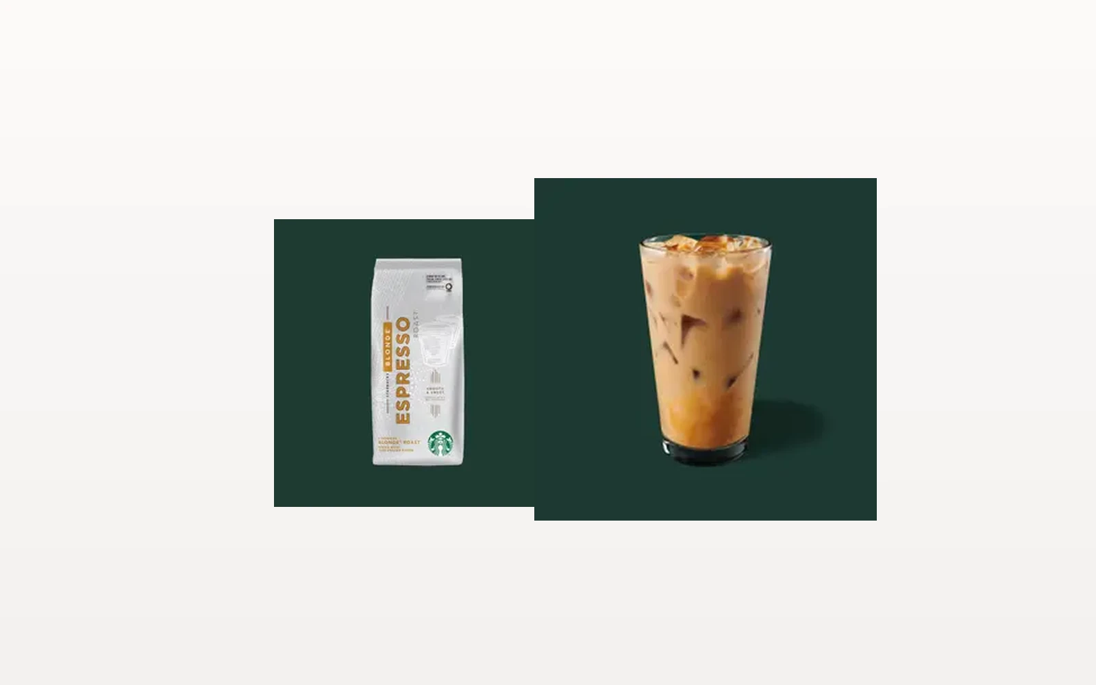 Starbucks Iced Brown Sugar Oat Shaken Espresso mit cremiger Schaumkrone und Eiswürfeln